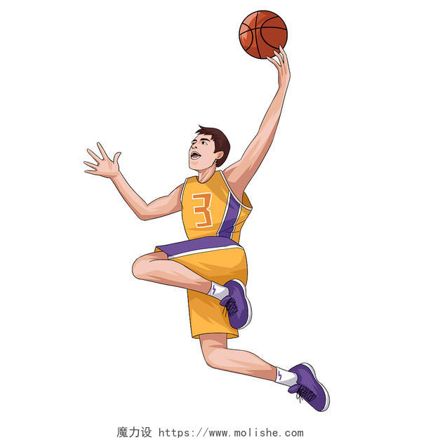 手绘卡通运动会打篮球男生海报人物PNG素材篮球招生人物
